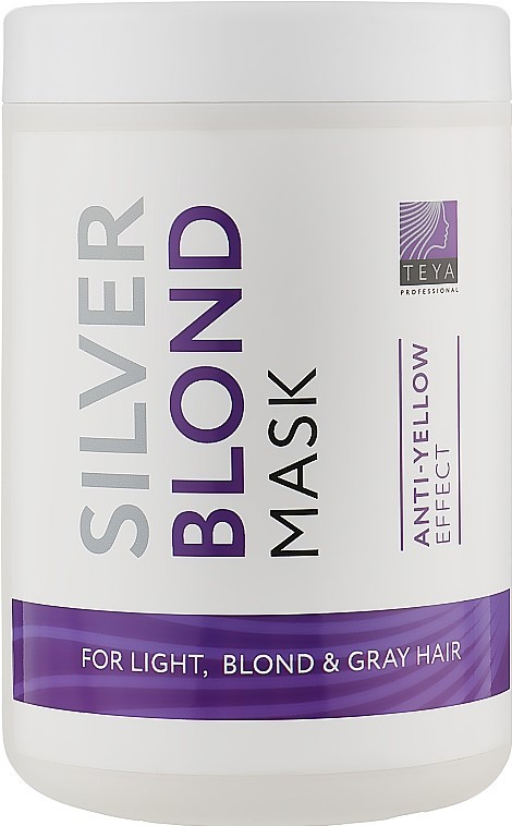 Маска Teya Silver Blond анти-жовтий ефект для знебарвленого, сивого, освітленого волосся, 1000 мл