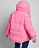 Якісна яскрава жіноча зимова куртка оверсайз кольору фуксія, фото 4