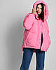 Якісна яскрава жіноча зимова куртка оверсайз кольору фуксія, фото 5