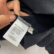 Жіноча чорна толстовка Balenciaga з капюношом світшот Баленсіага з білими написами худі, фото 5
