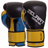 Перчатки для бокса Zelart желто-синие BO-2887