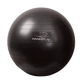 М'яч для фітнесу PowerPlay 4001 із насосом, 65 см, Black