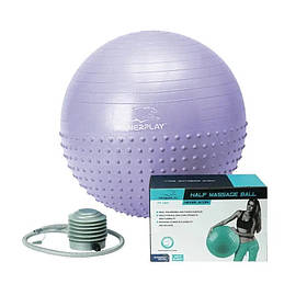 М'яч для фітнесу Power Play 4003 75 см, Sky Blue із насосом