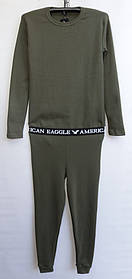 Чоловіча тепла натільна термобілизна термокостюм хакі на флісі