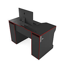 Геймерський стіл ZEUS Tron-4 ,колір чорний\червоний, фото 2
