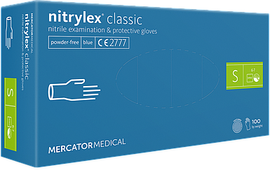 Рукавички нітрилові неопудрені NITRYLEX CLASSIC р. S (50пар)