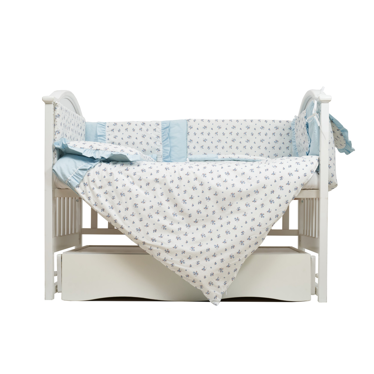 Постільний комплект 7 ялів Twins Romantic Spring collection 4027-TRS-04F, Flower, блакитний, фото 1