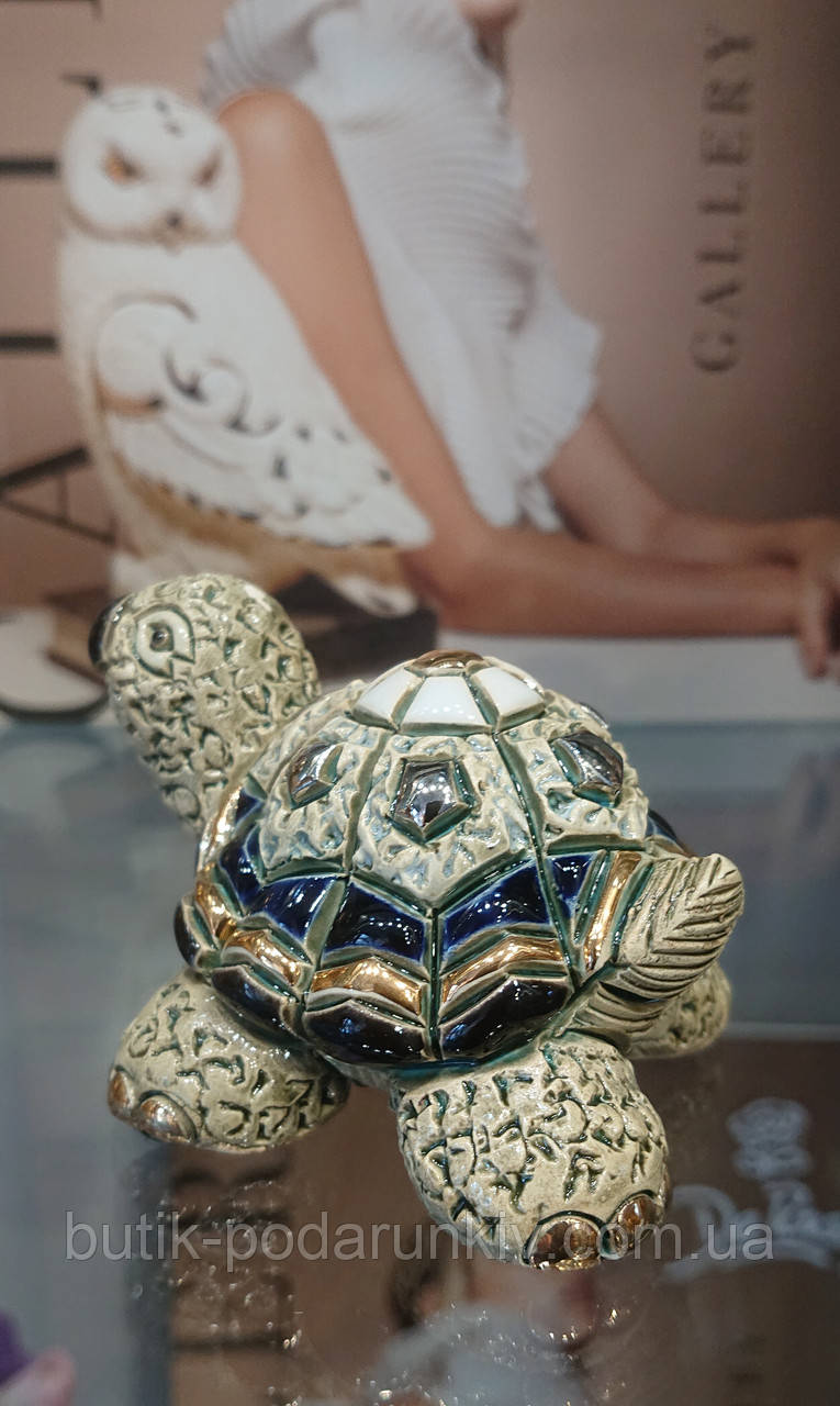 Фигурка черепашка De Rosa Rinconada из керамики с позолотой - фото 4 - id-p1519072210