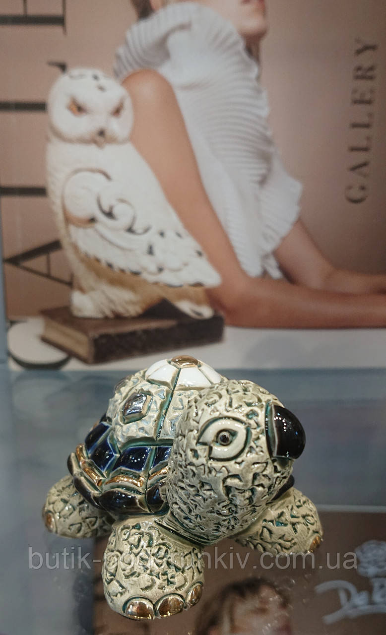 Фигурка черепашка De Rosa Rinconada из керамики с позолотой - фото 2 - id-p1519072210