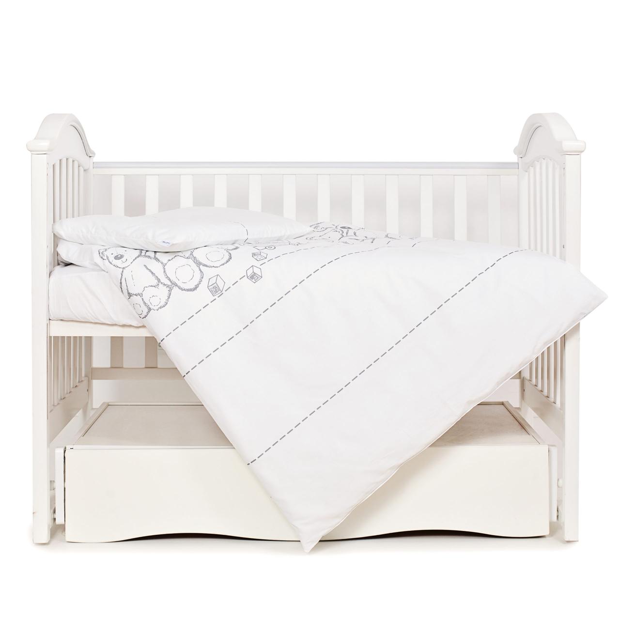 Змінна постіль 3 ел Twins Eco Line 3090-E-025, Teddy Bears, білий/сірий
