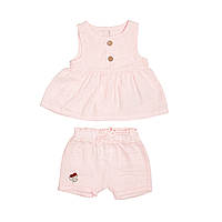 Набор для девочки Caramel Natural Girl (шорты, майка) муслин TKK8117-62, pink, розовый, 56/62