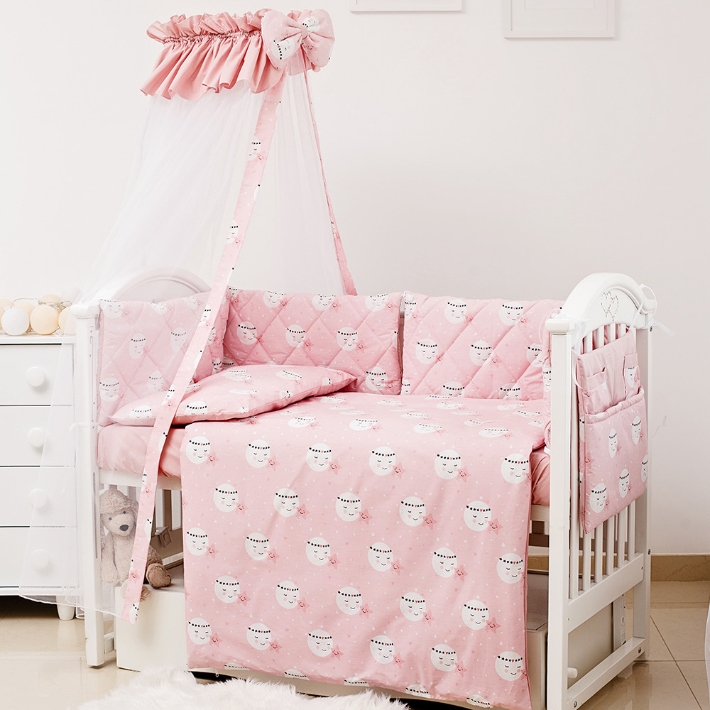 Постільний комплект 8 ел Twins Premium Glamour 4029-TGM-08 Moon pink, рожевий