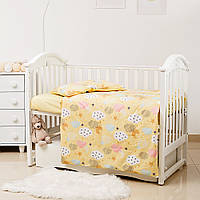 Змінне ліжко 3 ел у дитяче ліжечко Twins Premium Glamour Limited 3064-PGNEWC-05 Clouds yellow, жовтий