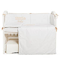 Постільний комплект 6 ел Twins Little Baby 4042-TLB-02, white/beige, білий/беж