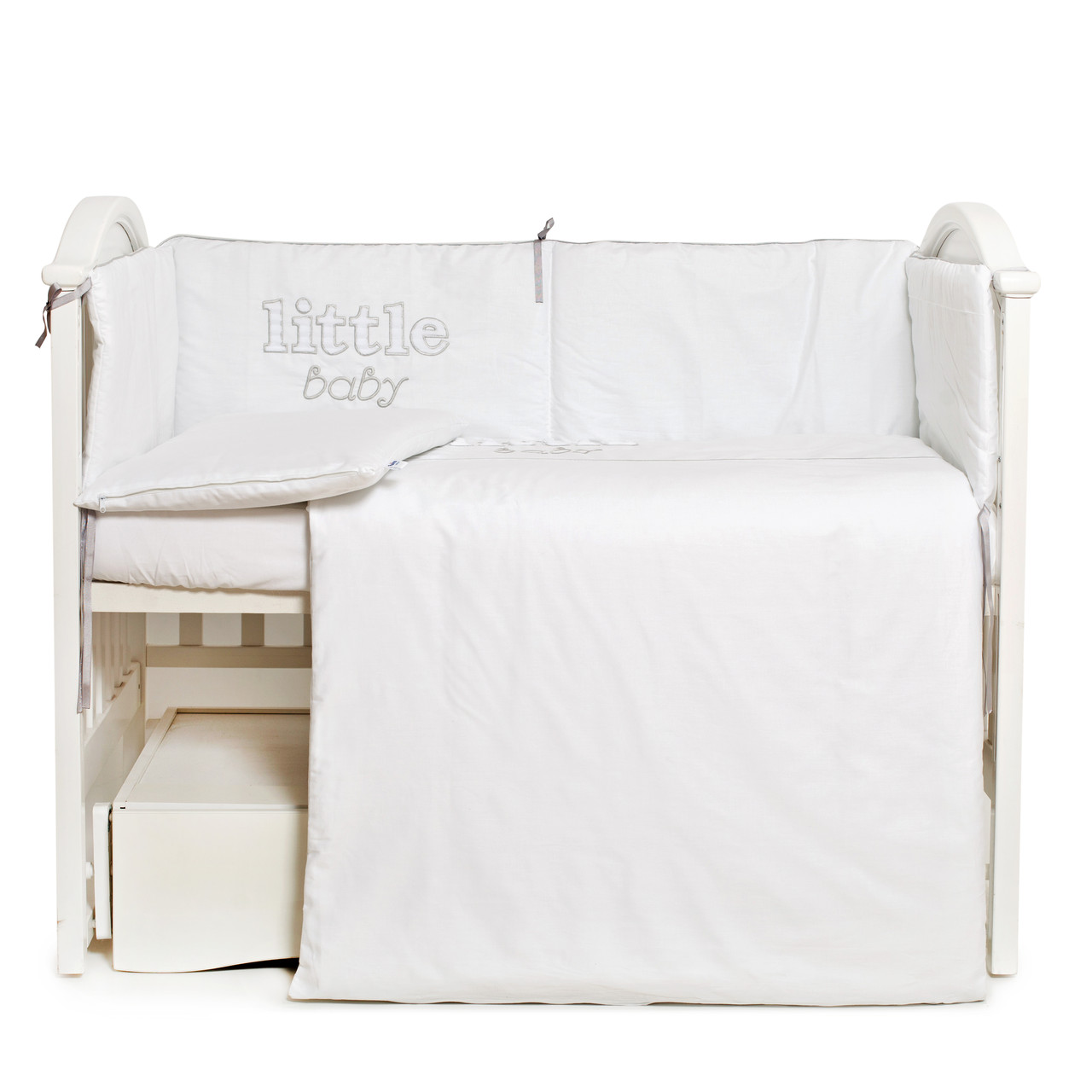 Постільний комплект 6 ел Twins Little Baby 4042-TLB-10, white/grey, білий/сірий, фото 1