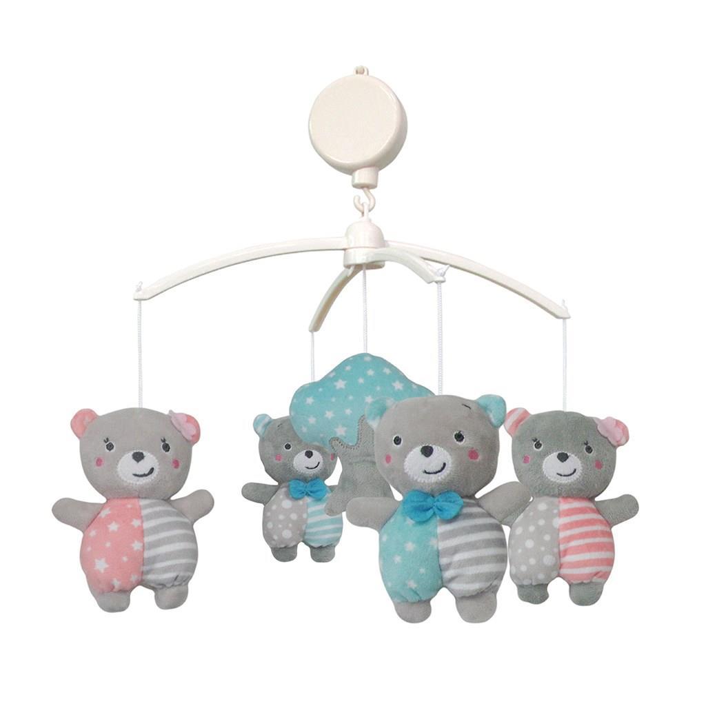 Мобіль Baby Mix плюшевий механічний 43418 Ведмедики друзі, фото 1