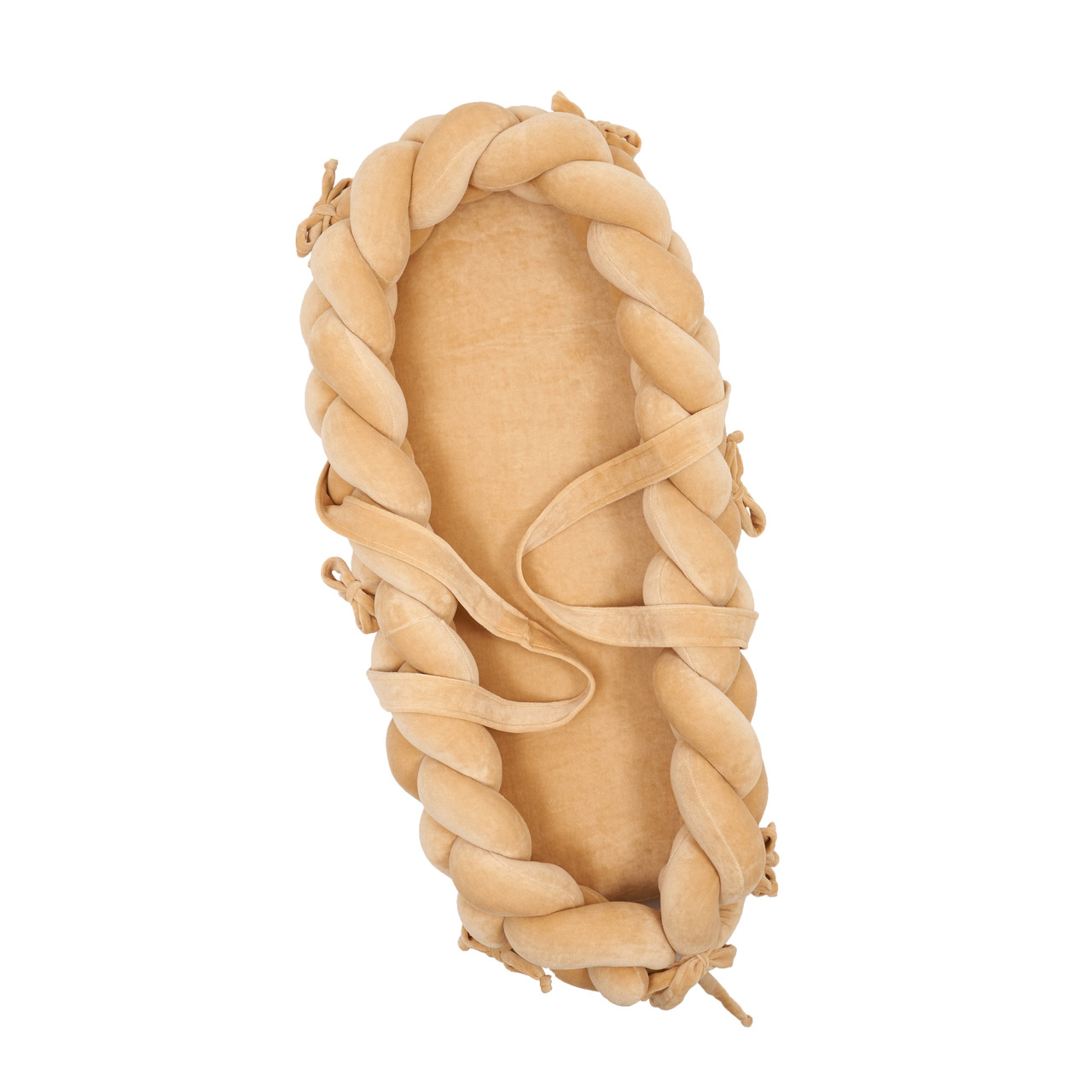 Кокон-позиціонер Twins з косичкою 9064-TMKV-02 beige, бежевий, фото 1