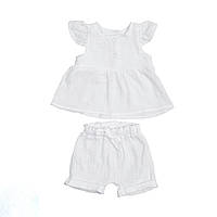 Набор для девочки Twins (шорты, майка) муслин 74р W-102-HTМ74-01, white, белый
