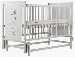 Дитяче ліжко Дубок Ведмедик з маятником без ящика, сірий