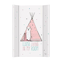 Повивающая доска Cebababy 50x70 Lolly Polly W-200-120-607, Lama, белый/розовый