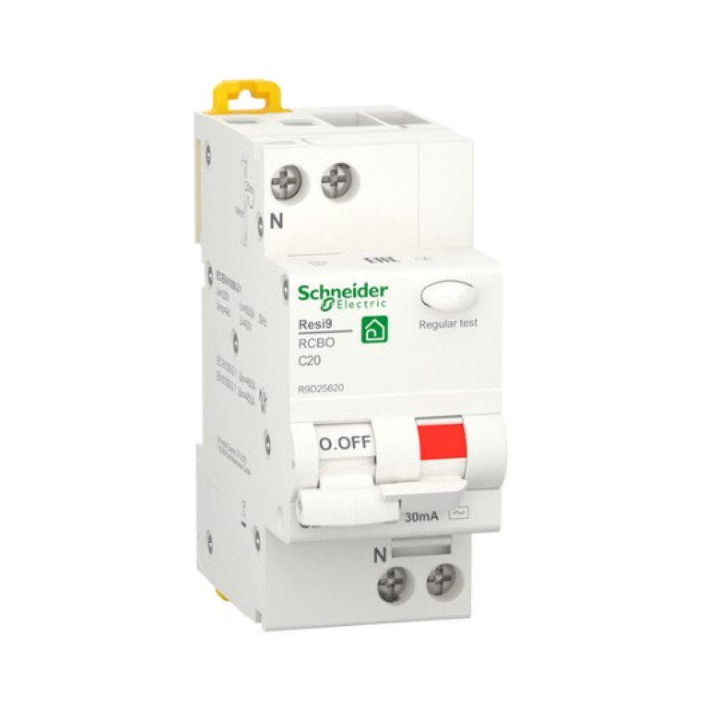 Диференційний автомат Schneider Electric Resi 9 1P+N 20A C 30mA АC 6kA R9D25620