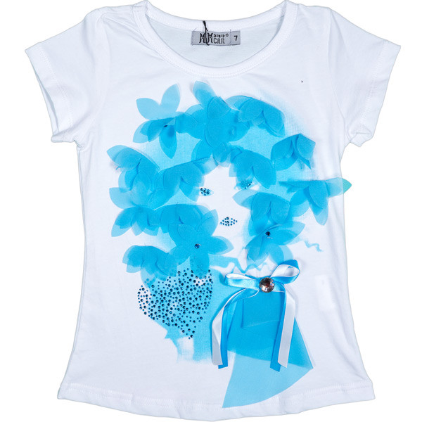 Красива футболка для дівчаток з аплікацією , фото 1