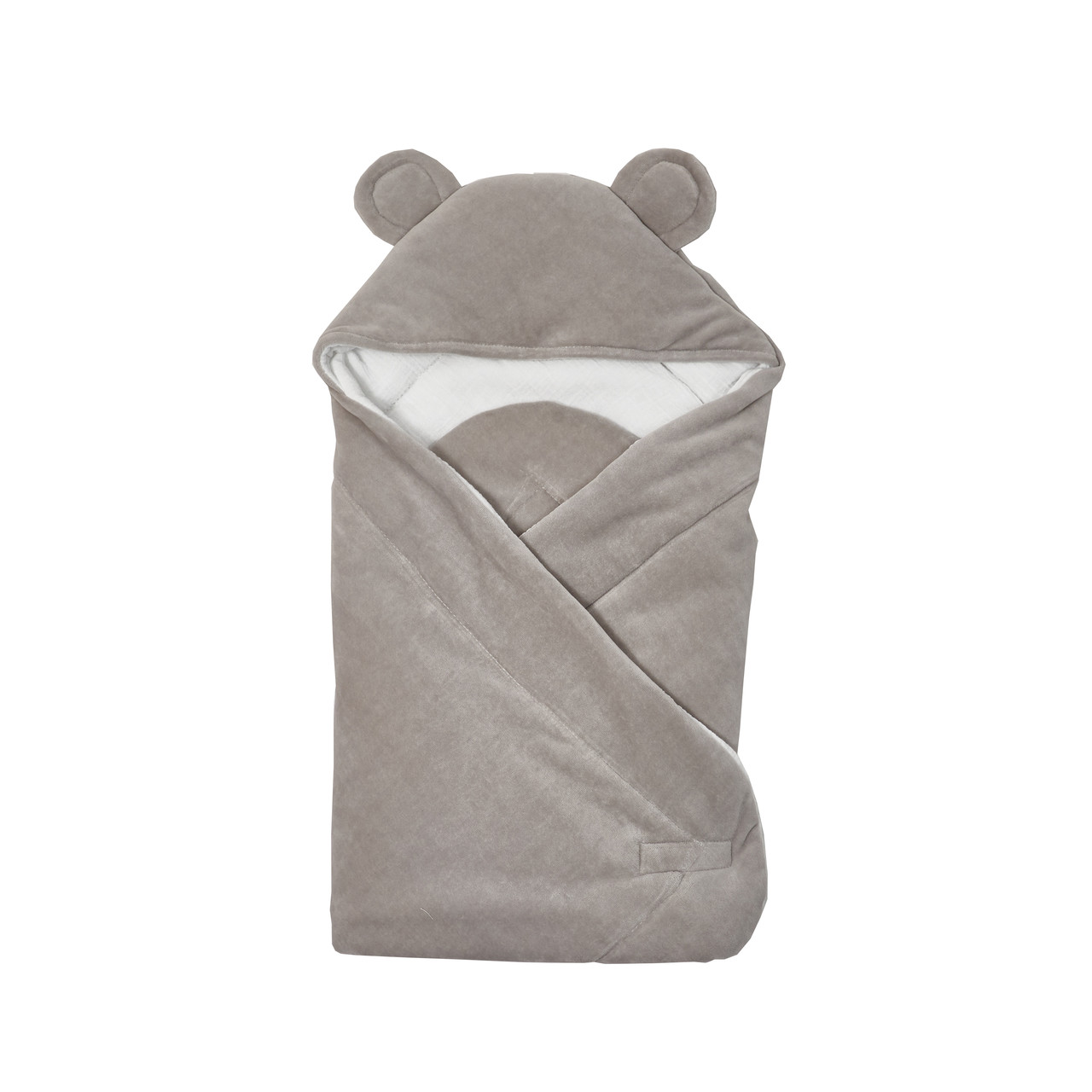 Конверт — плед Twins Велюшки велюр 80х80 (слімтекс) 9014-TB-10, grey, сірий