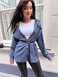 Жіноча замшева сорочка з накладними кишенями з екошкіри (р. 42-48) 9131001, фото 9