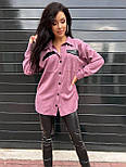 Жіноча замшева сорочка з накладними кишенями з екошкіри (р. 42-48) 9131001, фото 4