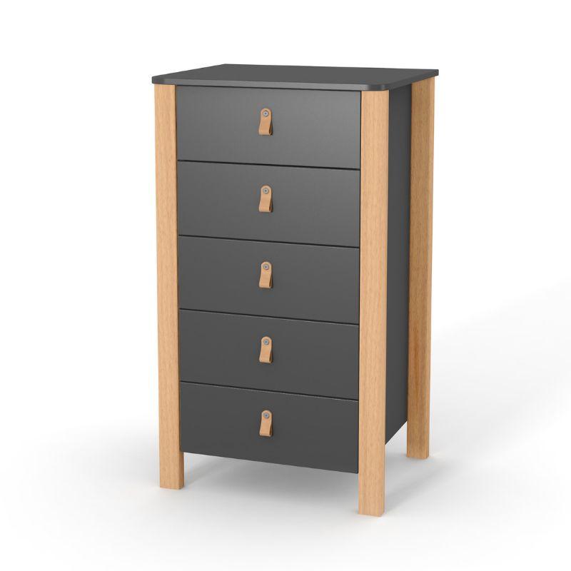 Комод Верес Монако високий 600 34.1.351.2.16, темно-сірий, темно сірий, фото 1