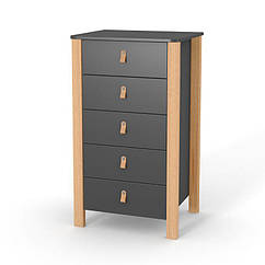 Комод Верес Монако високий 600 34.1.351.2.16, темно-сірий, темно сірий