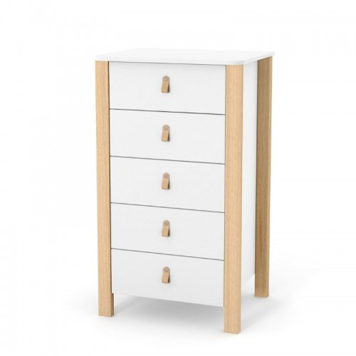 Комод Верес Монако високий 600 34.1.351.2.15, біло/буковий, білий/беж, фото 1