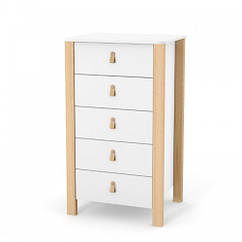 Комод Верес Монако високий 600 34.1.351.2.15, біло/буковий, білий/беж