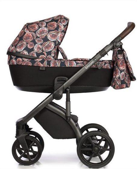 Коляска 2 в 1 Roan Bloom 9023-RB-25, Vintage flowers, чорний