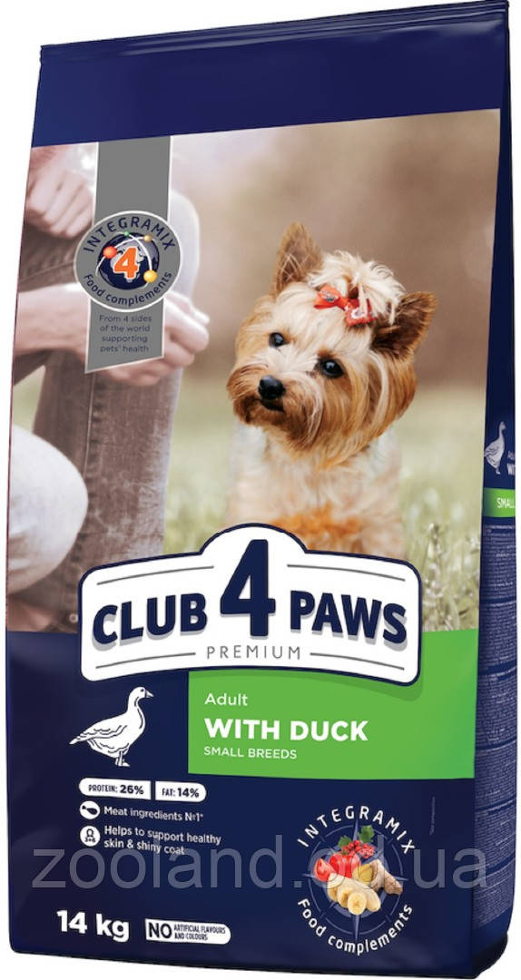 B4541201 Клуб 4 Лапи для собак малих порід з качкою, 2 кг