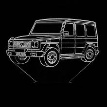 Акриловий світильник-нічник Mercedes-Benz G-Class білий tty-n002043