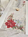 Наперон на стіл Новорічний "Різдвяник" 37x100 см., гобелен, фото 6
