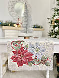 Наперон на стіл Новорічний "Різдвяник" 37x100 см., гобелен, фото 3
