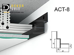 Профіль тіньового шва 8 мм (глибокий) АСТ8-Ч, 8х30 мм. Чорний