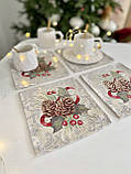 Серветка Новорічна 17x18 см. "Різдвяник" гобеленова, фото 3