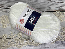 Пряжа для в'язання YarnArt baby. 50 г. 150 м. Колір — 501 білий. Акрил