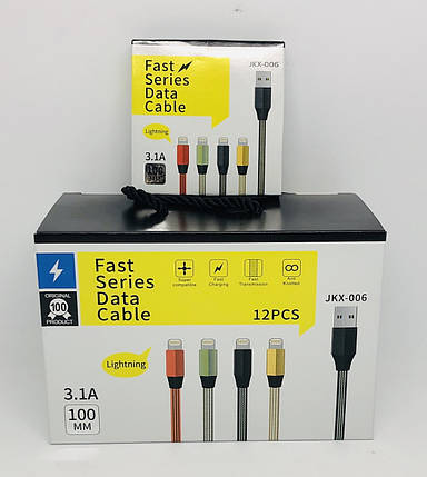 Кабель JKX-006 iPhone 1м 3.1 A FAST (УВАГА 12 штук), фото 1