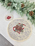 Серветка Новорічна сервірувальна кругла гобелен Ø25 см., фото 3