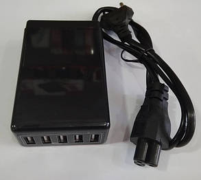 ЗЗП адаптер 220 V 5 USB + кабель живлення (міккі маус), фото 1