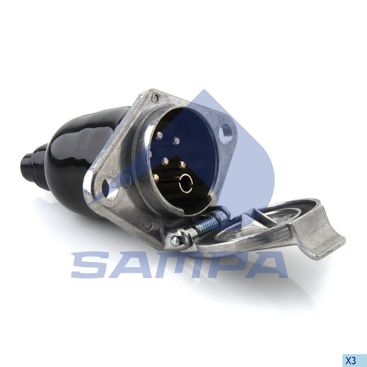 Розетка 7-pin DAF, MAN, Scania, Volvo 095.015 Sampa