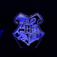 Акриловый светильник-ночник Hogwarts School синий tty-n002074