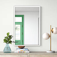 Дзеркало настінне Facet 2200 50х60 см прямокутне в кімнату в рамці МДФ, білий