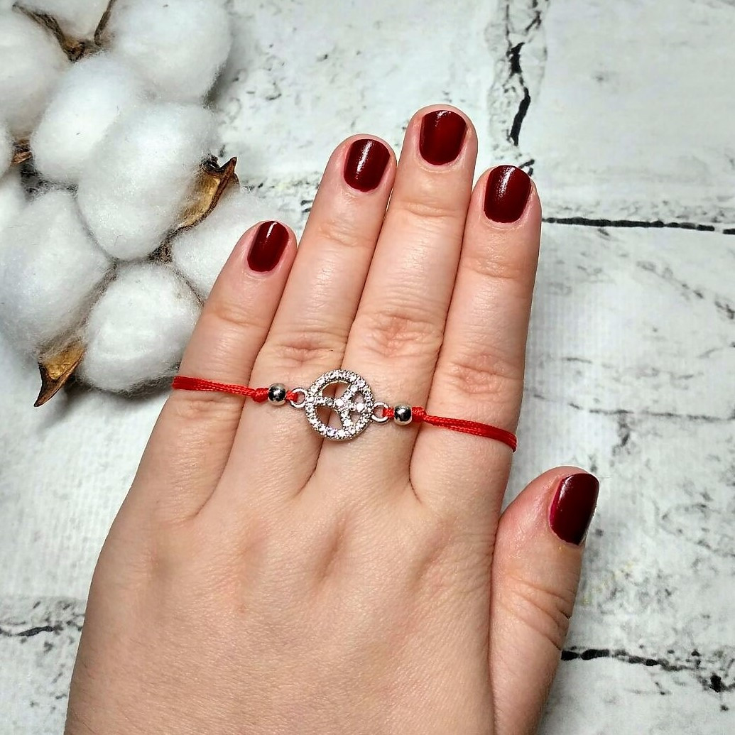 Браслет червона нитка, пацифик символ світу