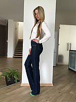 Класичні жіночі джинси із завищеною талією прямі