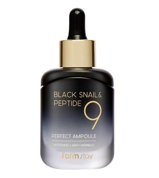 Сироватка з равликом і пептидами Farmstay Black Snail&Peptide 9 Perfect Ampoule 35 мл, фото 1